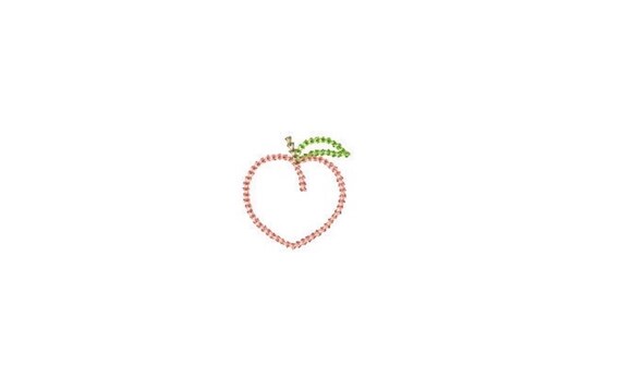 Chainstitch Peach Mini Embroidery File design -  3x3 hoop - Chain stitch Peach - Peach Embroidery File