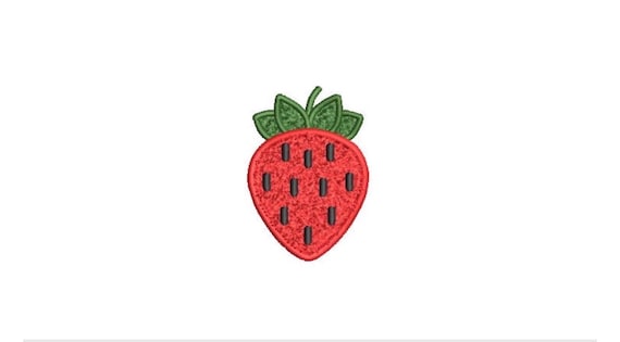 Chenille Strawberry used with 3D Puffy Foam -  Machine Embroidery File design 4x4 inch hoop - 3 inch size design