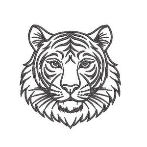 Tiger Embroidery Design - Tiger Head Machine Embroidery File design 4x4 inch hoop - Tiger Face - instant download