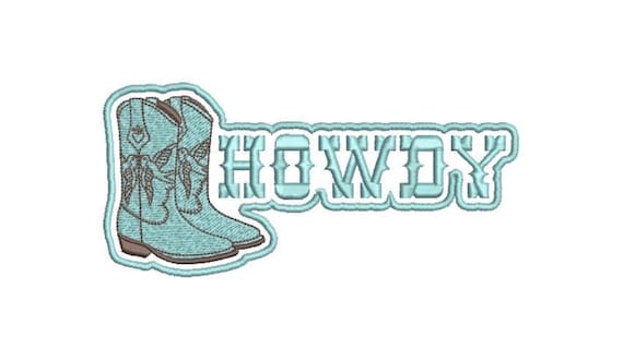 Howdy Swallow Bird Boots Machine Embroidery File design - 5x7 inch hoop - Western Embroidery Design Download