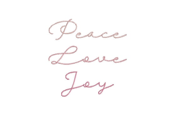 Peace Love Joy Machine Embroidery File design - 4x4 inch hoop  -instant download - Embroidery Design