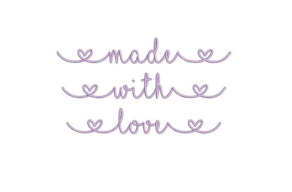 made with love - Machine Embroidery File design - 5x7 hoop - Instant download