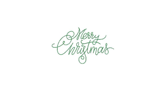 Merry Christmas Embroidery - Machine Embroidery File design - 4x4 inch hoop - Bean Stitch