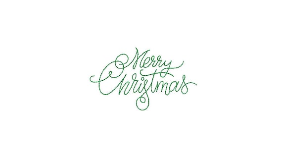 Merry Christmas Embroidery - Machine Embroidery File design - 4x4 inch hoop - Bean Stitch