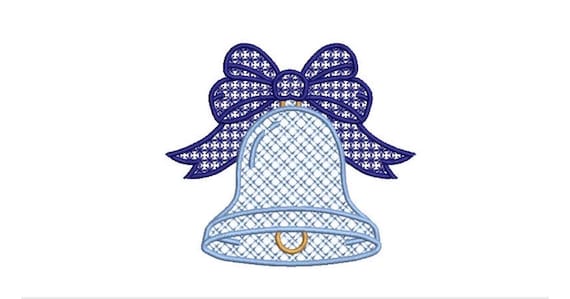 Bell Christmas Embroidery - Machine Embroidery File design - 4 x 4  inch hoop - Christmas Embroidery Design