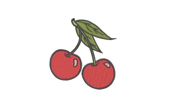 Cherry Machine Embroidery File design - 4x4 inch hoop - Cherries Embroidery Design