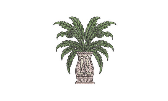 Baroque Planter - Machine Embroidery File design - 4x4 inch hoop - Monogram Design - Plant Embroidery Design