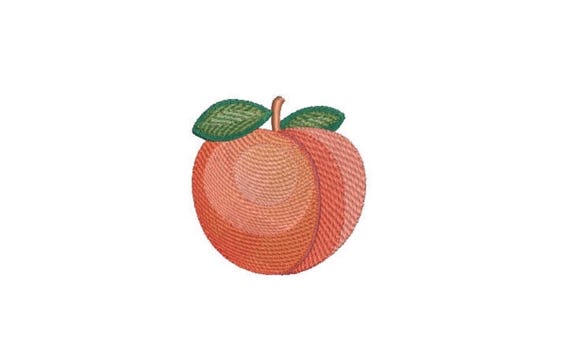 Machine Embroidery Peach - Shaded Peach Embroidery File design  - 4x4 hoop