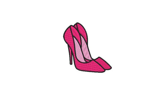 Pink High Heels Machine Embroidery File design - 3x3 inch hoop - Pink Shoes Embroidery Instant Download