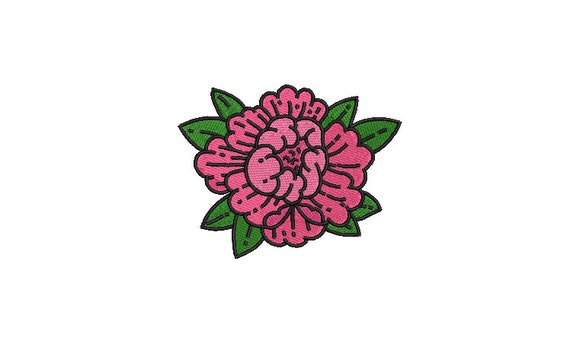 Peony Tattoo Flower Machine Embroidery File design 4 x 4 inch hoop - Flower Design Download