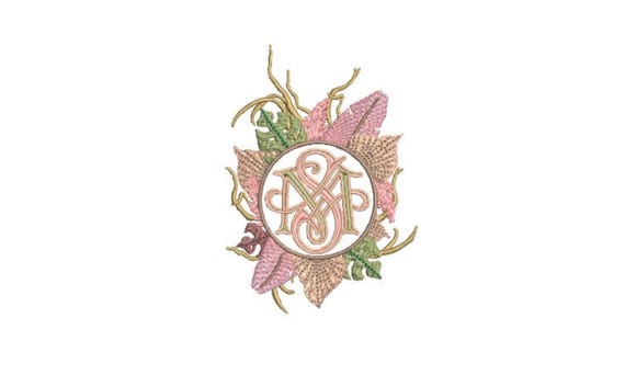 Palm Frame - Machine Embroidery File design - 4 x 4 inch hoop -  Monogram Frame - Everlasting Flowers
