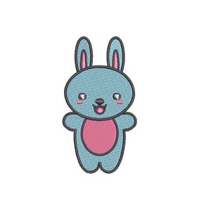 Machine Embroidery Kawaii Bunny - Machine Embroidery File design - 4x4 inch hoop - Instant download