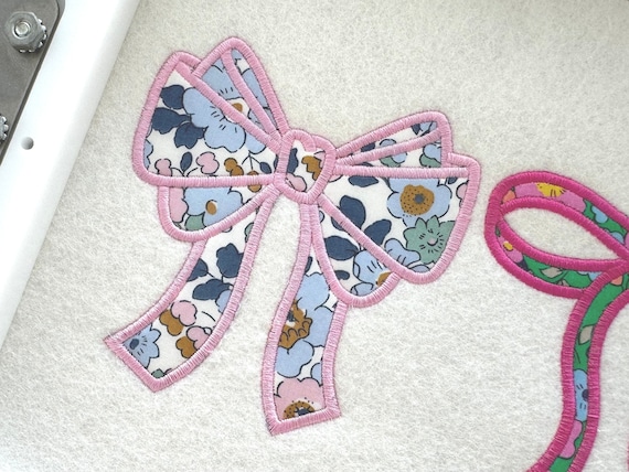 Preppy Bow Applique Machine Embroidery File design 4x4 hoop