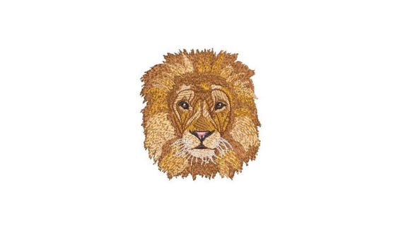Realistic Lion Head Machine Embroidery File design - 4x4 inch hoop - Lion Face - instant download