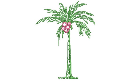 Palm Tree Machine Embroidery File design - 5 x 7 inch hoop - Palm Silhouette -  Brother Embroidery