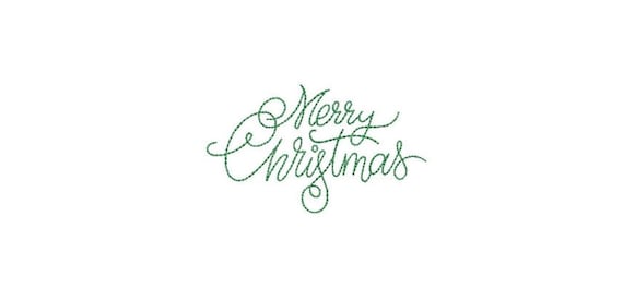 Merry Christmas Embroidery - Machine Embroidery File design - 4x4 inch hoop - Bean Stitch