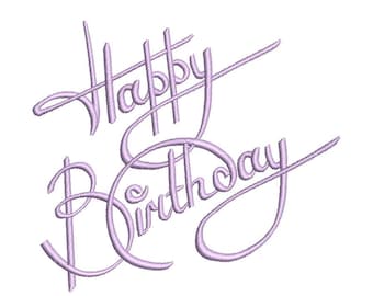 Happy Birthday Machine Embroidery File design - 4x4 hoop - birthday embroidery design - digital download