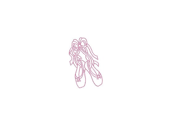 Mini Ballet Slippers-  Machine Embroidery File design 4x4 hoop - instant download - mini embroidery design