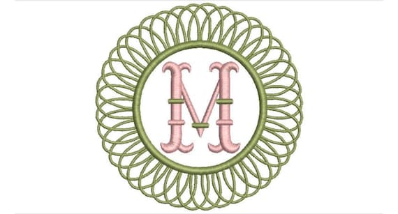 Round Bamboo Monogram Frame -  Machine Embroidery File design -  4x4 hoop - Round Border Frame