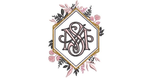 Romantic Monogram Frame - Machine Embroidery File design - 4x4 inch hoop - Monogram Frame