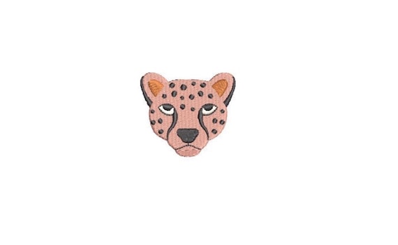 Mini Leopard Face Machine Embroidery File design - 3x3 inch hoop - Leopard Mini Machine embroidery