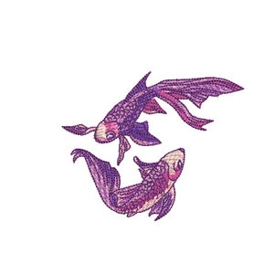 Watercolour Koi Fish Machine Embroidery File design - 4x4 inch hoop - Koi Design