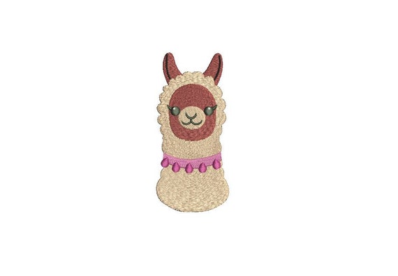 Llama Face 2 Alpaca Machine Embroidery File design 4x4 inch hoop