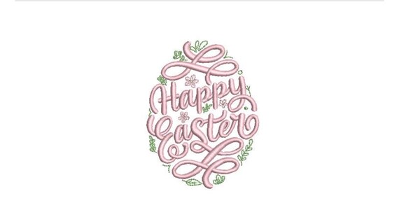 Happy Easter Egg Flowers Machine Embroidery File design - 4 x 4 inch hoop - instant download