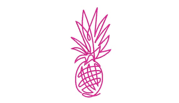 Neon Sign Pineapple Machine Embroidery File design - 4 x 4 inch hoop - Pineapple Silhouette