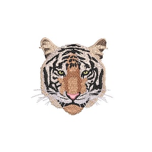 Realistic Tiger Head Machine Embroidery File design - 4x4 inch hoop - Tiger Face - instant download