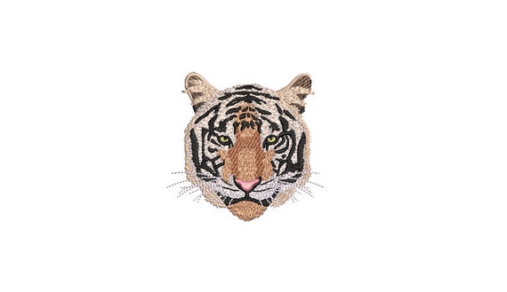 Realistic Tiger Head Machine Embroidery File design - 4x4 inch hoop - Tiger Face - instant download