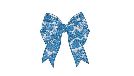 Chinoiserie Bow Embroidery - Machine Embroidery File design - 4x4 inch hoop - Instant download