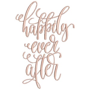 Happily Ever After Machine Embroidery File design - 5x7 In the hoop - Wedding Embroidery Design - Fairytale Embroidery File