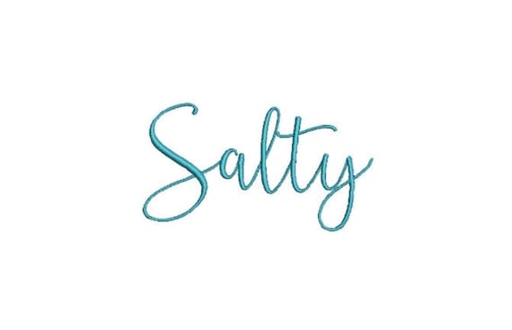 SALTY  Machine Embroidery File design 4 x 4 inch hoop - instant download - Embroidery Word Design