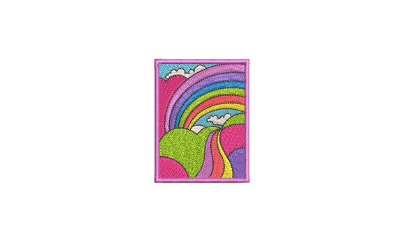 Rainbow Patch Machine Embroidery File design  - 4 x 4 inch hoop - Rainbow Embroidery Design - 3 inch patch design