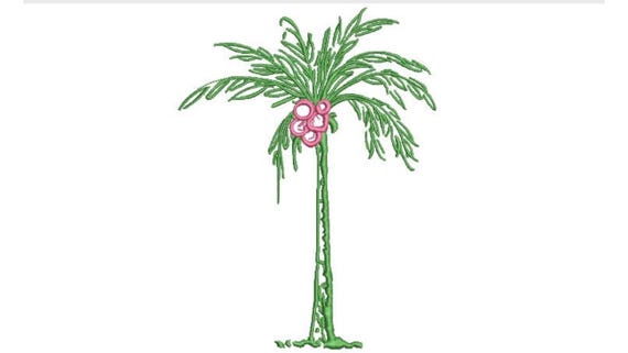 Palm Tree Machine Embroidery File design - 5 x 7 inch hoop - Palm Silhouette -  Brother Embroidery