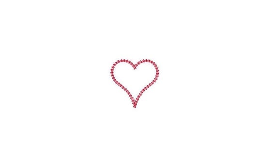 Chain Stitch Heart - 5cm - Machine Embroidery File design - 4x4 inch hoop - Monogram Frame
