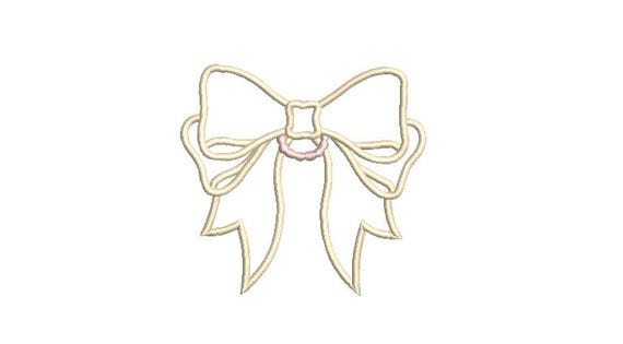 Applique Bow B Machine Embroidery File design - 4x4 hoop embroidery design - Fabric Applique