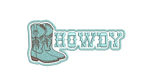 Howdy Swallow Bird Boots Machine Embroidery File design - 5x7 inch hoop - Western Embroidery Design Download