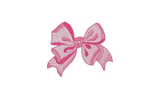 Satin Ribbon Bow Embroidery Design - Machine Embroidery Instant Download File - Coquette Bow - 4x4 inches