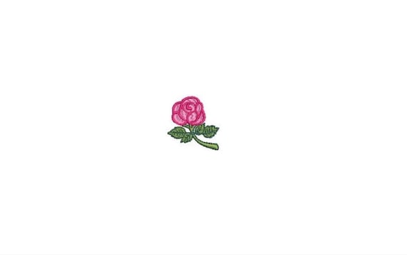 Mini Rose Stem Embroidery File design - 4 x 4 inch hoop  - instant download - 3cm - Rose design