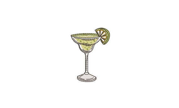 Margarita Machine Embroidery File design - 3 x 3 inch hoop - Cocktail Embroidery Design