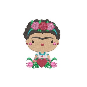 Mexican Dolly Girl - Machine Embroidery File design - 4x4 inch hoop - Embroidery Patch - Instant download