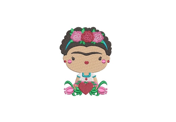 Mexican Dolly Girl - Machine Embroidery File design - 4x4 inch hoop - Embroidery Patch - Instant download