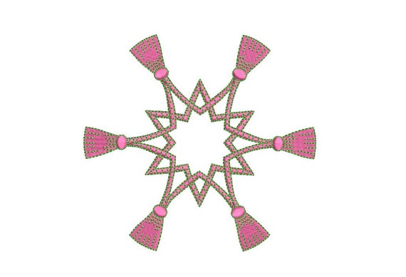 Star Monogram Tassel Frame - Machine Embroidery File design - 5x7 hoop - instant download