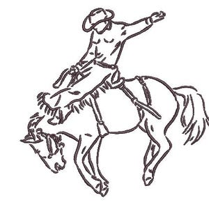 Rodeo Cowboy Machine Embroidery File design - 5x7 inch hoop - Western Embroidery Design Download
