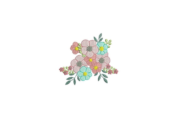 Machine Embroidery Flower Bouquet Machine Embroidery File design 4x4 inch hoop Embroidery design