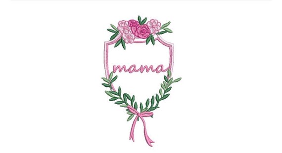 Mothers Day Embroidery - Mama Crest Machine Embroidery File design 4x4 inch hoop - Monogram Frame