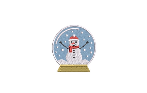 Snowman Snow Globe Christmas Embroidery - Machine Embroidery File design - 4 x 4  inch hoop - Christmas Embroidery Design