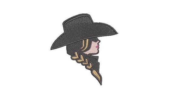 Cowgirl Machine Embroidery File design 4 x 4 inch hoop - Cowgirl Silhouette Embroidery Design